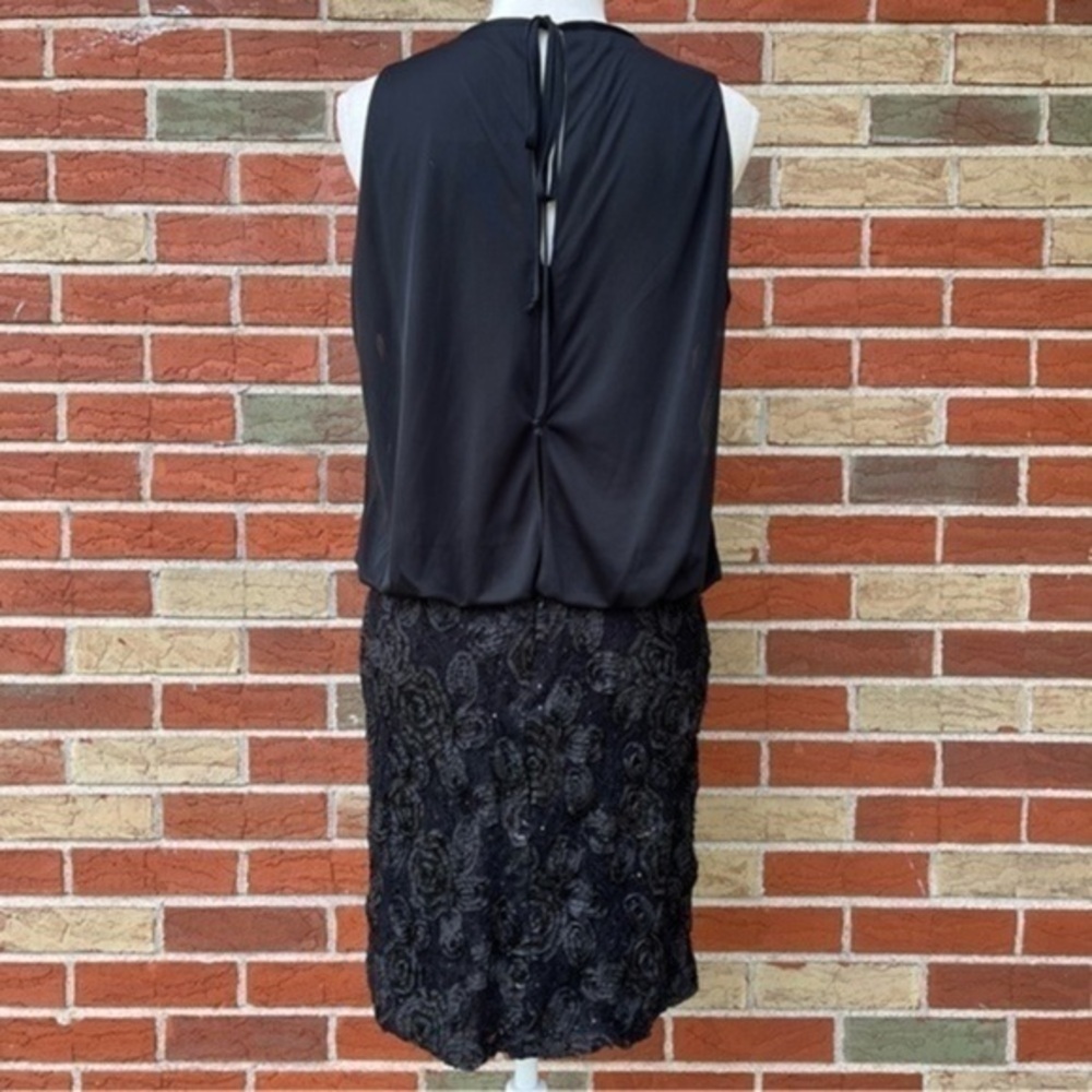Jackie Jon New York Sequin Ruched Textured Black Sleeveless Keyhole Mini Dress 👗 - Picture 5 of 10